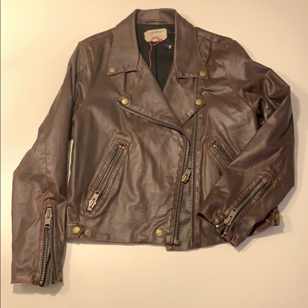 Current/Elliott waxed burgundy jacket